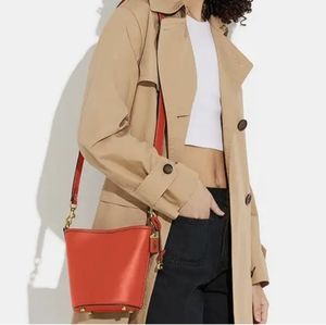 COACH Dakota Bucket Bag 16 Glovetanned Leather In Sun Orange Crossbody